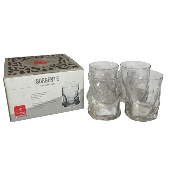 Bormioli Rocco Drinking Glasses Boulder-Style Lead-Free Double Rocks Set Of 4 It - Picture 7 of 11